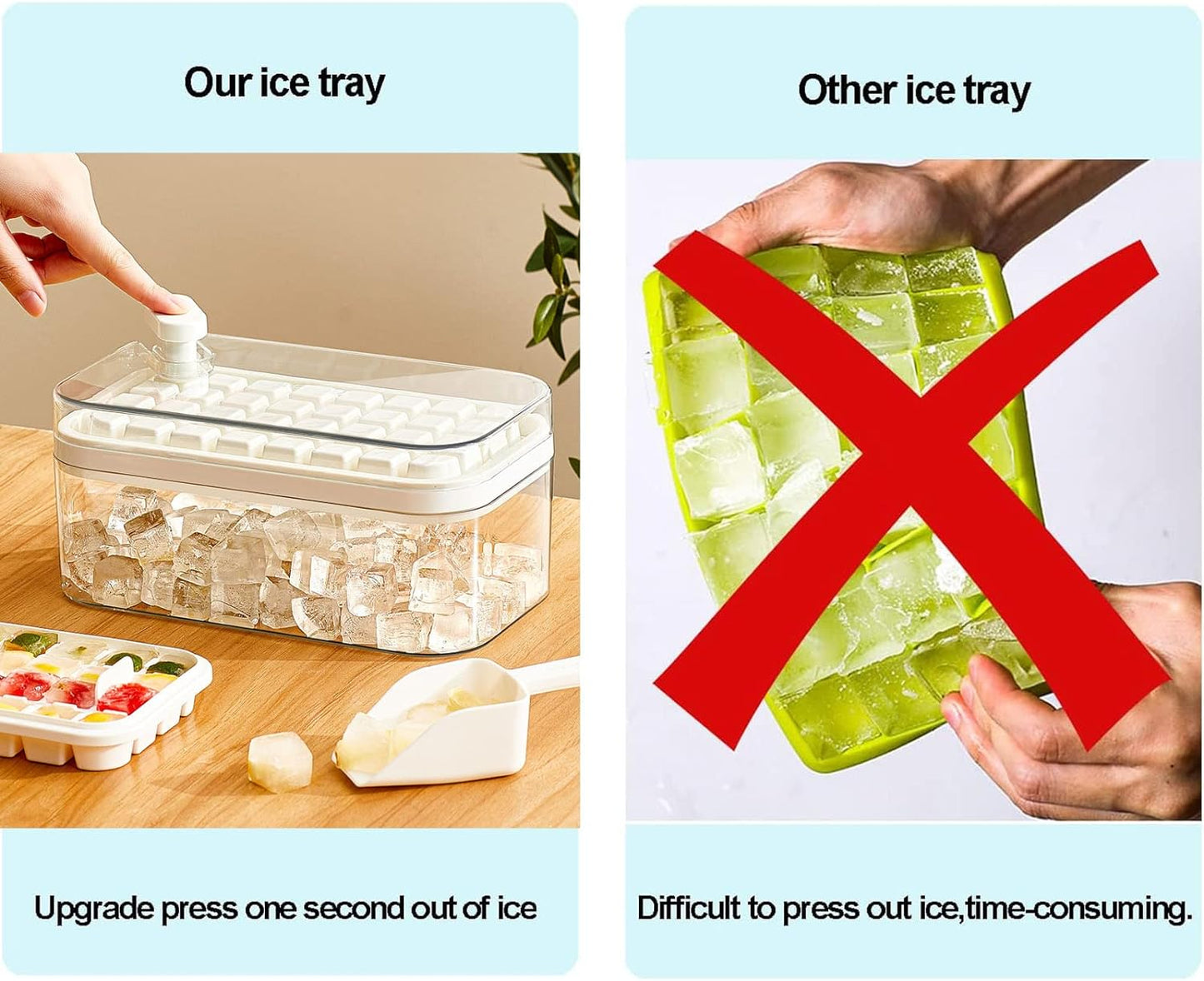 One Button Ice Cube Tray