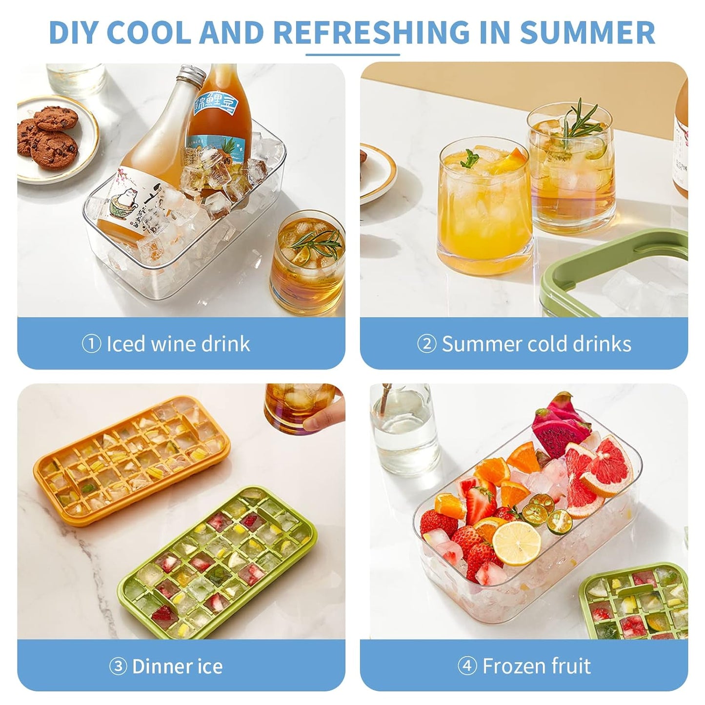 One Button Ice Cube Tray