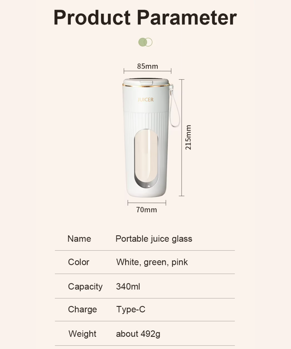 340ML Portable Juicer With Led Screen