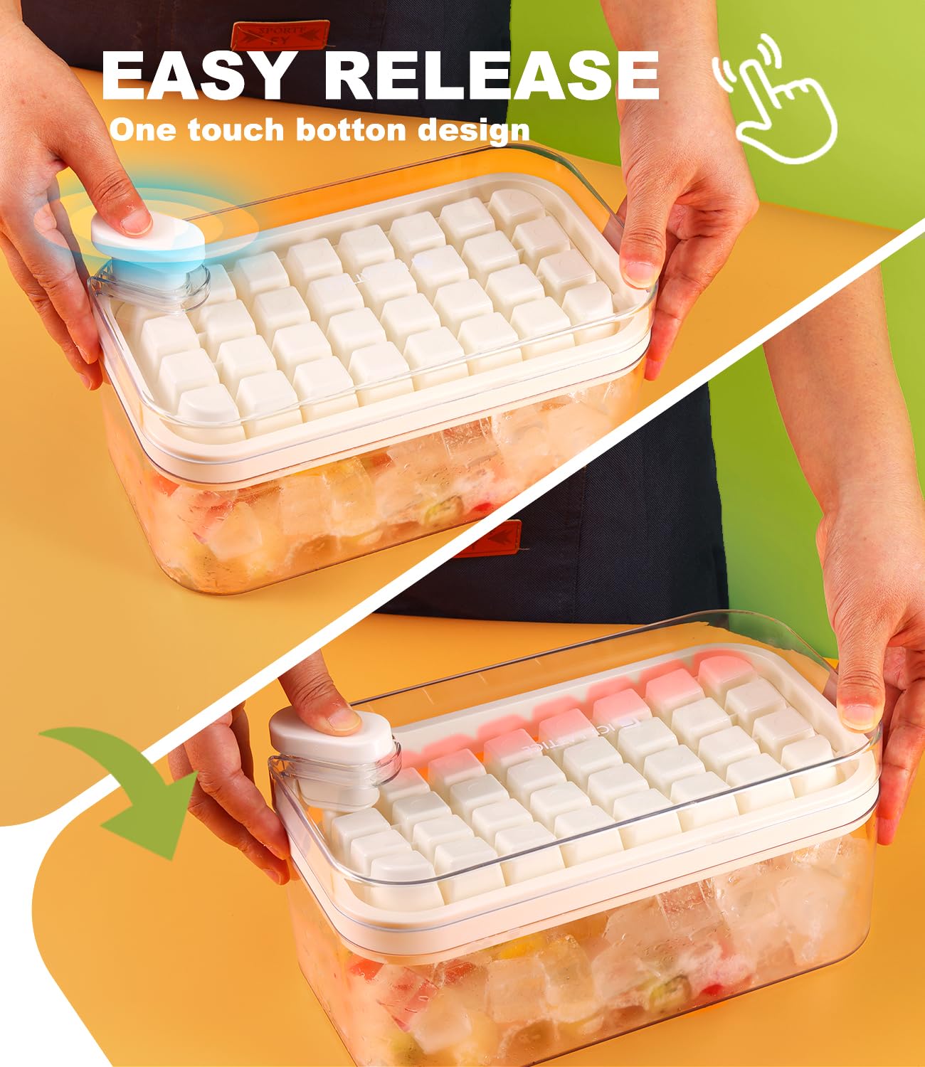 One Button Ice Cube Tray